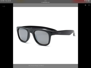 Real Shades “Surf” Sunglasses in Shiny Black: Size Baby 0+