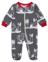 Load image into Gallery viewer, Deux Par Deux Organic Cotton Christmas One Piece Deer Print Sleeper : Size 3M to 24M
