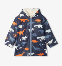 Load image into Gallery viewer, Hatley Dino Silhouettes Color Changing Sherpa Lined Rain Jacket : Size 2 to 12y
