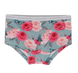 Deux Par Deux Blue Rose & Butterfly Underwear: Size 2-10y