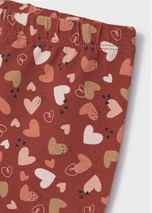 Mayoral Girls Pink Heart Leggings: Size 3 to 8