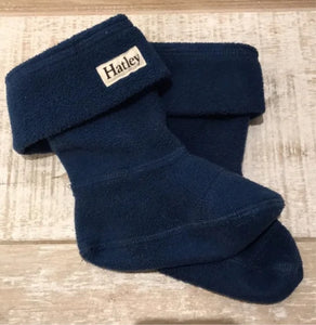 Hatley Fleece Boot Liners (Dark Navy Blue) : Size XS to LG (7/8 to 1/3)