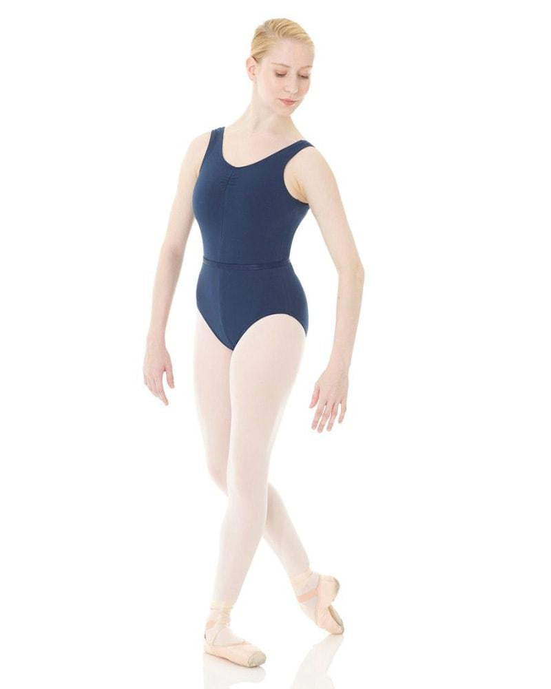 Mondor Navy Pinched Front Leotard : Sizes 8 to 14 (style #1633)
