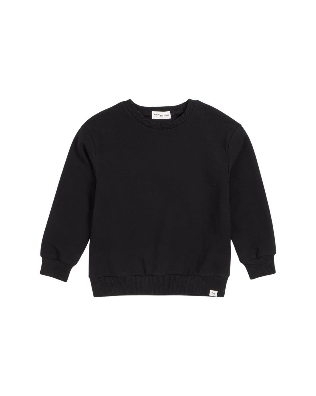 Miles the Label Infant/ Toddler Black Organic Cotton Sweatshirt: Sizes 3M to 24M
