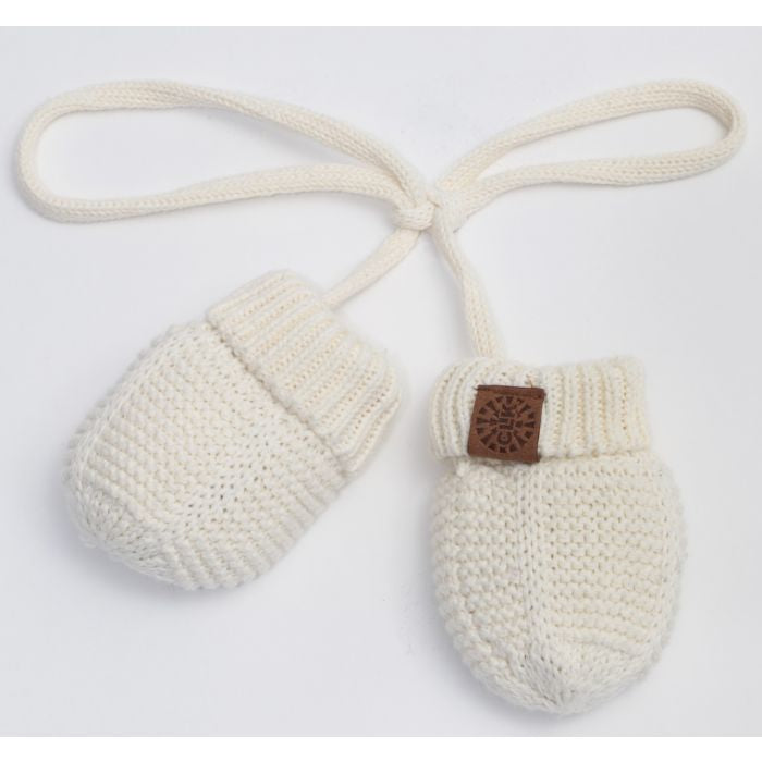 Calikids Infant/Toddler Cotton Knit Mitts in Cream