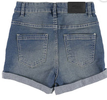 Load image into Gallery viewer, Silver Jeans Medium Wash Distressed Denim Shorts: Sizes 7 to 16
