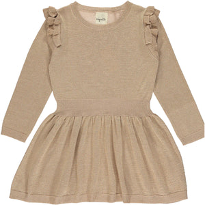 Vignette Girls Carrie Dress In Gold Sparkle: Size 8 to 16 Years