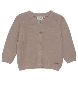 Minymo Brown Knitted Cardigan: Size 0M-24M