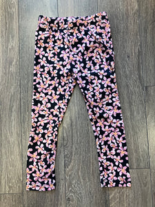 Girls Black Floral Patterned Leggings : Sizes 2/3 to 6/7