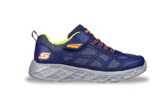 Load image into Gallery viewer, Skechers Kids Dynamic Flash Light Up Sneakers in Navy/Orange : Size 11 to 2

