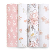 Load image into Gallery viewer, Aden + Anais Silky Soft Muslin Cotton Swaddle Blanket in Watercolor Mushrooms and Flowers Print
