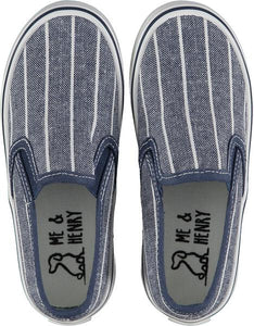 Me & Henry Denim Striped Deck Shoes : Size Toddler 6 to 11