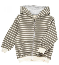 Load image into Gallery viewer, Me and Henry Mushroom/Cream Stripe Zipped Hoodie: Size 5/6 to 16 Years
