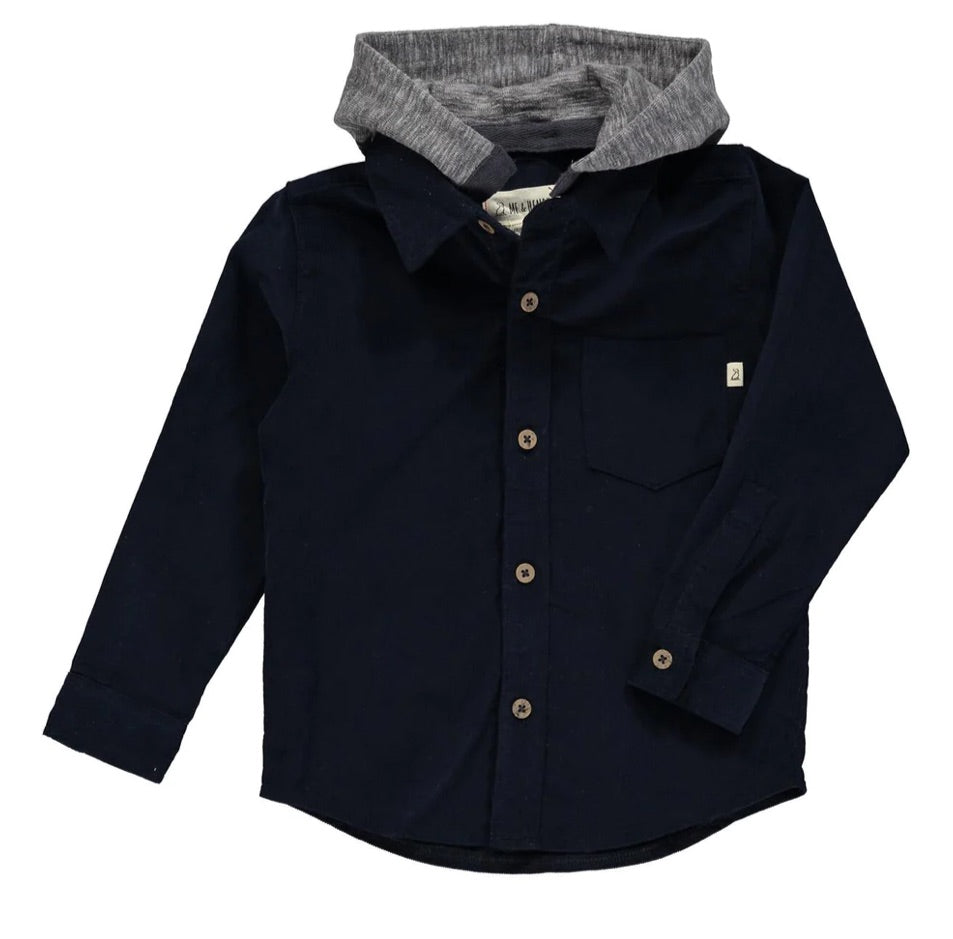 Me & Henry “Erin” Hooded Woven Shirt in Navy : Size 3/4 to 16 Years