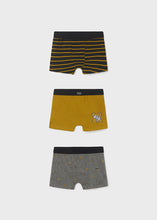 Load image into Gallery viewer, Mayoral Boxer Briefs Goldenrod/Stripes/Grey (3 Pack): Size 2 to 16
