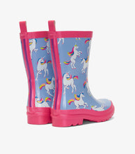 Load image into Gallery viewer, Hatley Unicorn Sky Dance Shiny Rain Boots Size 6 to Size 1
