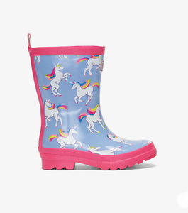 Hatley Unicorn Sky Dance Shiny Rain Boots Size 6 to Size 1