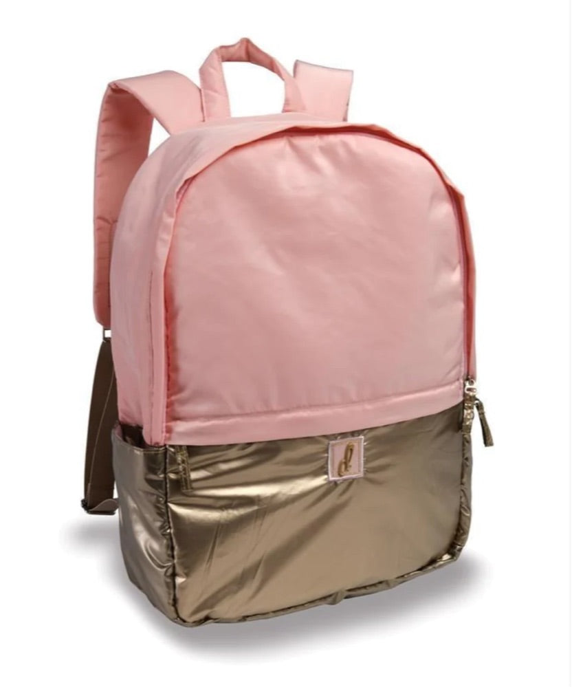 Danshūz Cumulus Pink and Gold Puffer Backpack Dance Bag