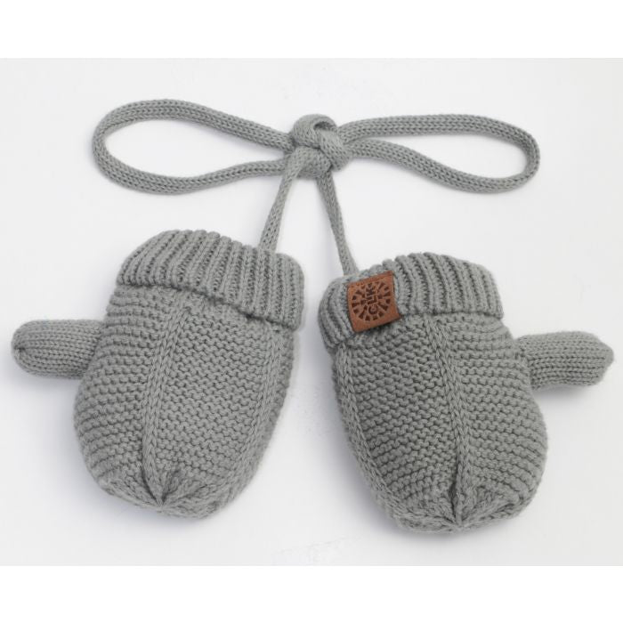 Calikids Infant/Toddler Cotton Knit Grey Mitts