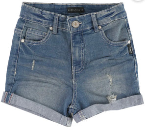 Silver Jeans Medium Wash Distressed Denim Shorts: Sizes 7 to 16