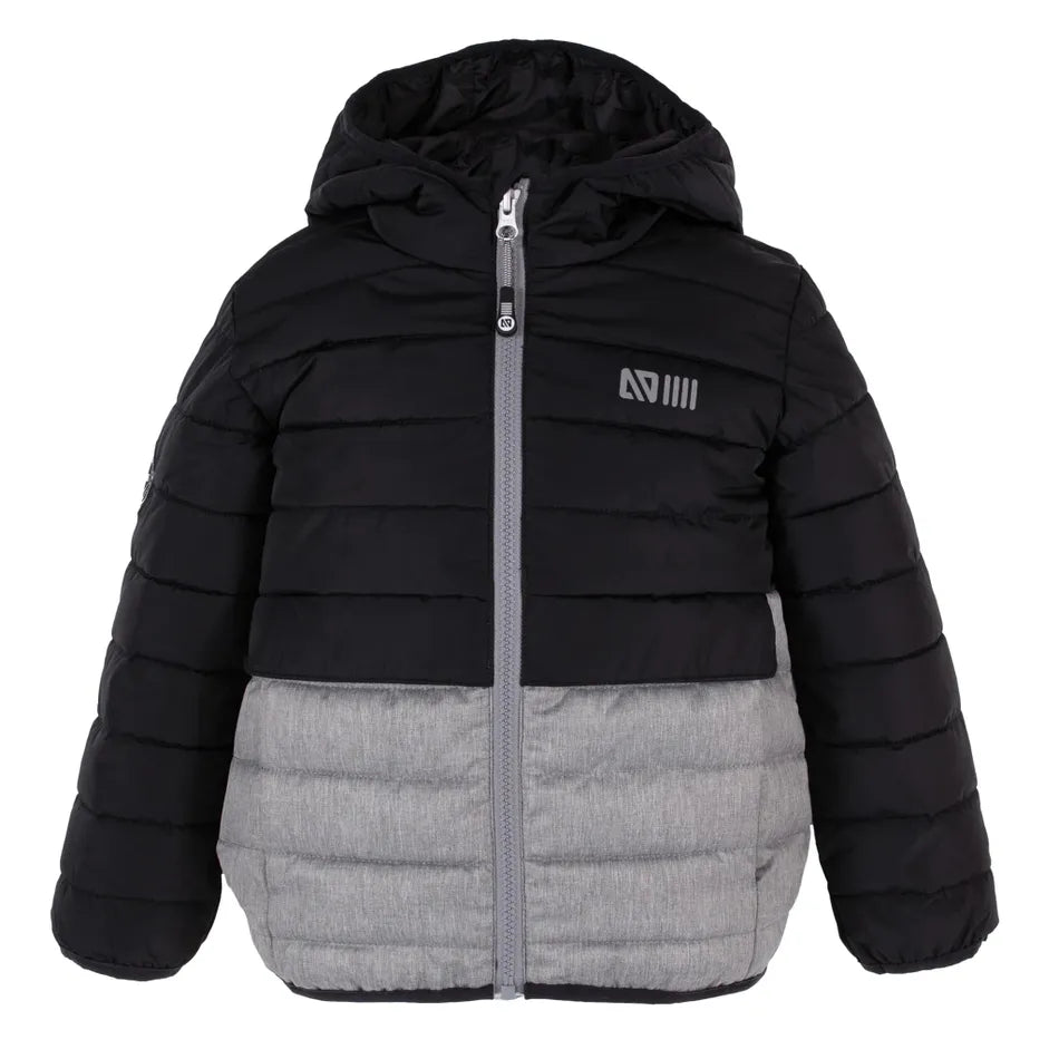 Nano Puffer Jacket in Grey/Black : Sizes 12M to 14 Years
