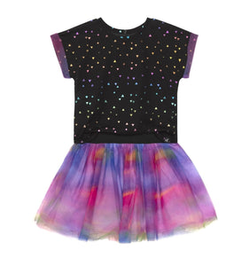 Deux Par Deux Rainbow Tie Dye Tulle Skirt Dress : Size 2 to 8