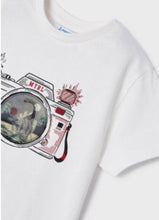 Load image into Gallery viewer, Mayoral Holographic Dino Camera T-shirt: Size 3 to 9 Years
