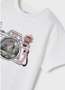 Mayoral Holographic Dino Camera T-shirt: Size 3 to 9 Years