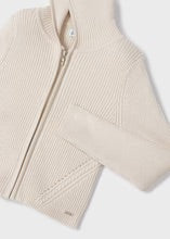 Mayoral Ribbed Knit Hooded Cardigan in Cream : Size 3 to 9 Years