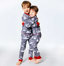 Load image into Gallery viewer, Deux Par Deux Organic Cotton Christmas Two Piece Printed Pajama Set With Deer And Trees: Size 24M to 12 Years
