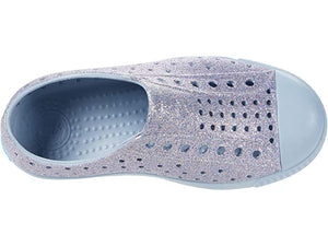 Native Jefferson Shoes in Metallic Bling Alaska Blue : Sizes C4 to J5