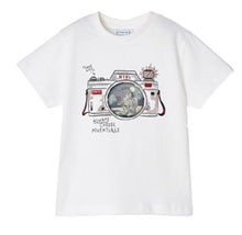 Load image into Gallery viewer, Mayoral Holographic Dino Camera T-shirt: Size 3 to 9 Years
