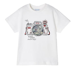 Mayoral Holographic Dino Camera T-shirt: Size 3 to 9 Years