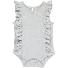 Load image into Gallery viewer, Vignette Baby Girl Sleeveless Ruffle Onesie in Grey : Size NB to 24M
