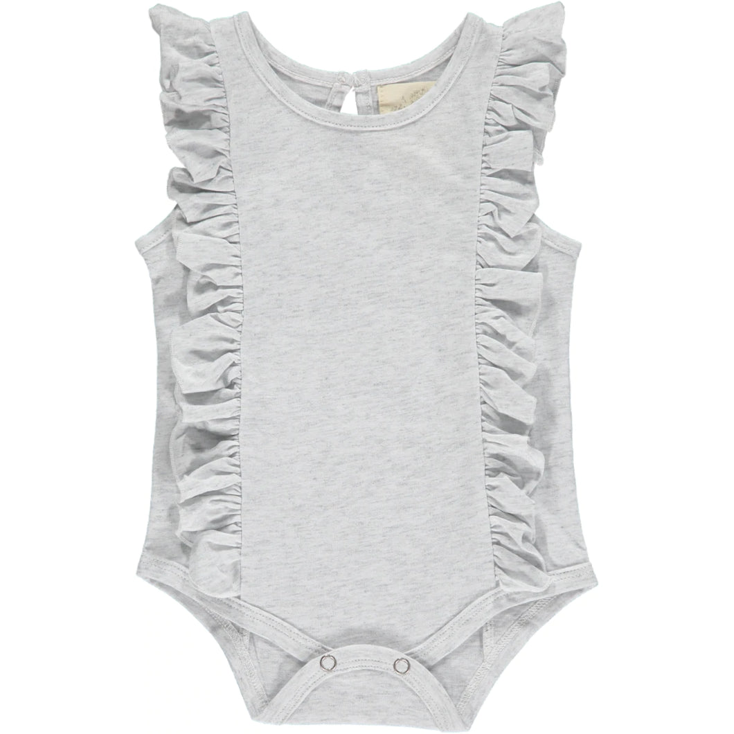 Vignette Baby Girl Sleeveless Ruffle Onesie in Grey : Size NB to 24M