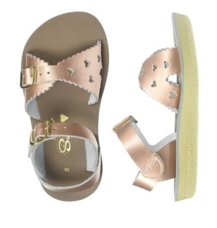 Saltwater Sweetheart Sandals in Rose Gold : Size Toddler 5 to Youth 3