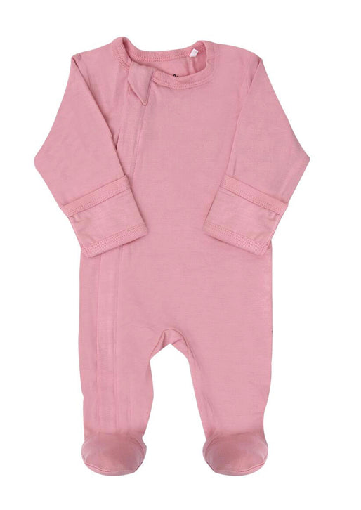 Coccoli Zipper Modal Footie in Pink : Size NB to 18M