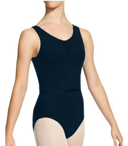 Mondor Pinched Dance Leotard in Black : Sizes S to L (style #1633)