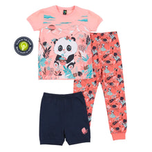 Load image into Gallery viewer, Nano Girls 3 Pack “Panda” Print Cotton Pjs Size 2y-12y
