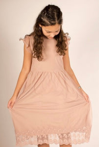 Creamie Adobe Rose Embroidered Dress: Sizes 8 to 14
