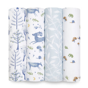 Aden + Anais Silky Soft Muslin Cotton Swaddle Blanket in Woodland Watercolor Print
