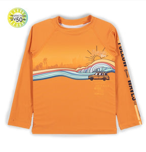 Nano Boys Long Sleeved Rashguard in Orange (Surf Print) : Size 2 to 10