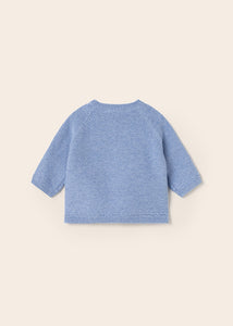 Mayoral Sustainable Cotton Knit Baby Cardigan in Sky Blue: Size 0/1M to 18M