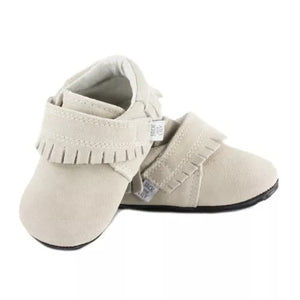 Jack & Lily Sterling Grey Suede Leather Baby Girl Mocs : Sizes 0m to 36m