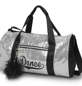 Danshuz Silver Sequin Duffle Dance Bag