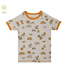 Load image into Gallery viewer, Deux Par Deux Organic Cotton Two Piece Pajama Set Oatmeal Camping Print: Size 3y-12y
