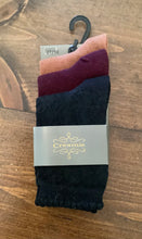 Load image into Gallery viewer, Creamie Brand Girls 3 pack Socks / Black-Burgundy-Nutmeg : Shoe sizes 7 toddler to 5 Youth
