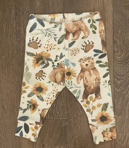 Coast Kids Organic Locally Made Bears in the Forest Leggings : Sizes Infant To 4 Years