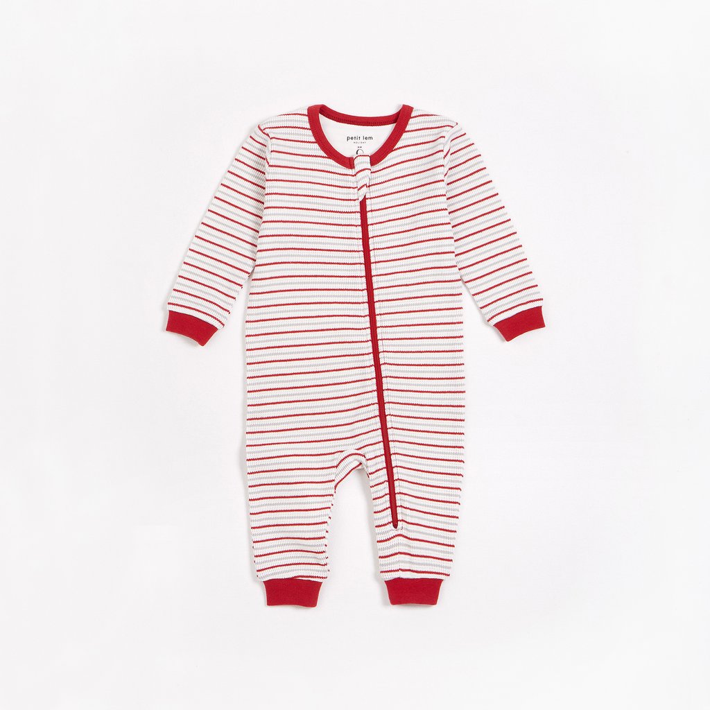 Petit Lem Baby “Candy Stripe” Holiday Footless Sleeper : Sizes NB to 24m