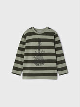 Load image into Gallery viewer, Mayoral Boys Striped Long Sleeve Tee (Olive) : Size 2 to 8
